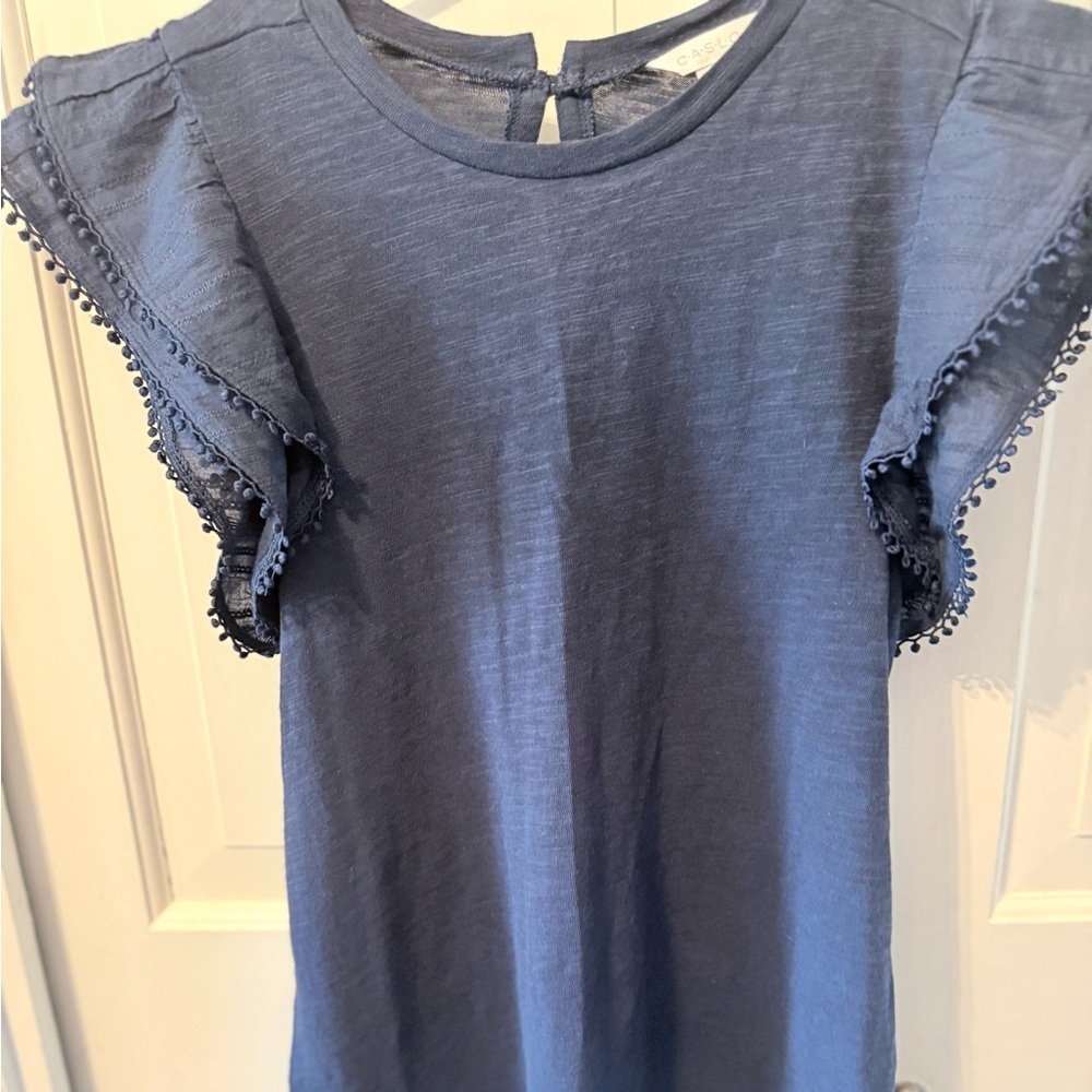 NWT Nordstrom Caslon  Blue Flutter Sleeve Blouse
